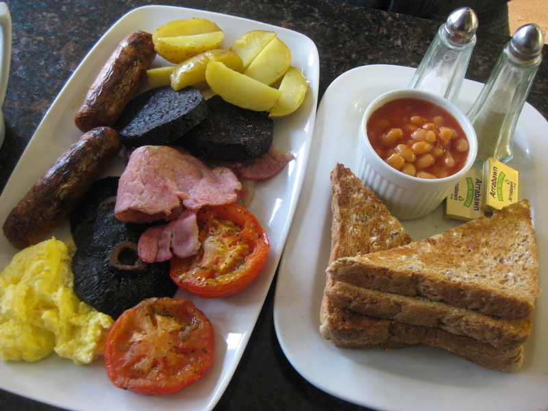 Typical Irish breakfast.  At Mocha Beans, Galway.